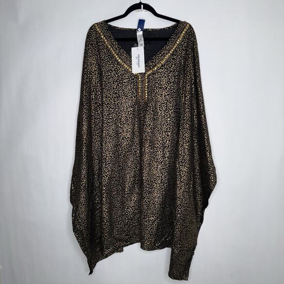 Swimsuits For All Women’s Animal Print Swim Cover Up Bead Neck Size 26/28 NWT - Picture 1 of 5